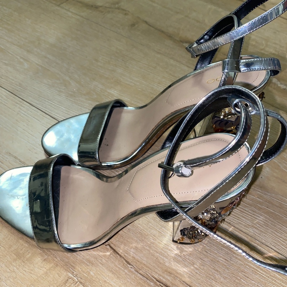 Zara Silver Embellished Heels